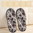 thumbnail image 2 of Bixox Men's Women's Cow Skin Patterned Plush House Slippers, Memory Foam Slippers, Indoor and Outdoor Warm Plush Bedroom Shoes, Soft Flat Sole, Comfortable and Non-slip, 2 of 5