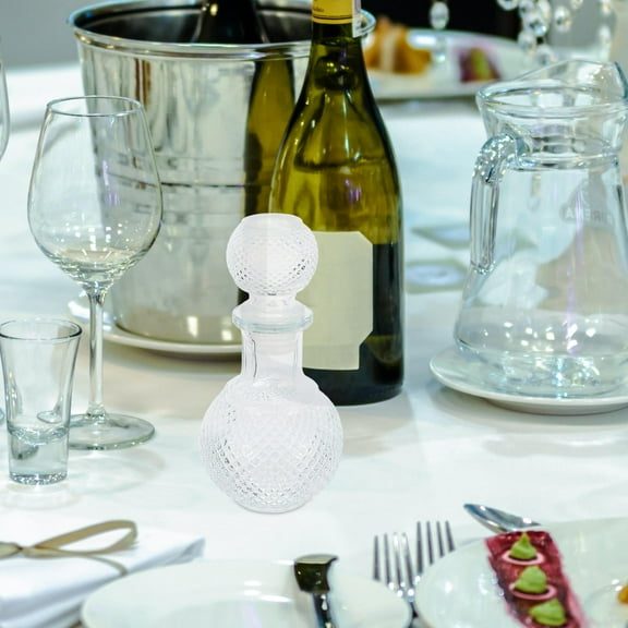 Masteelf Whiskey Decanter Set Glass Wine Decanter with Airtight Stopper 250ml Bottle Decanter Elegant Liquor Decanter for Home Wedding Party