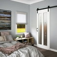 thumbnail image 2 of 32 in. x 84 in. x 1-3/8 in. Silkscreen Glass 2-Lites Shaker Primed Solid Wood Core Interior Barn Door Slab, 2 of 5