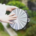thumbnail image 3 of VONKY Wooden Tambourine Handbell Hand Drum with Double Row Jingles Reflective Percussion Instrument Musical Toy, 3 of 6