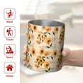 thumbnail image 5 of 12oz Coffee Tumblers Beige Sunflower Handwriting Pattern Stainless Steel Vacuum Insulated Travel Tumbler Coffee Cups Mug with Lid and Straw with Cleaning Brush for Cold & Hot Drinks, 5 of 5