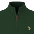 thumbnail image 3 of U.S. POLO ASSN. Jersey de punto para hombre con cuello alto, media cremallera y logotipo, algodón Verde oscuro L (Large), 3 of 3