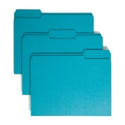 Smead File Folder, 1/3-Cut Tab, Letter Size, Teal,