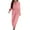 Pink, variant on Idoravan Fashion Jumpsuit for Women Short Sleeve Women's Spring And V-Neck Solid Color Sleeve Pocket Belt Button Cargo Jumpsuit