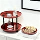 thumbnail image 1 of Organizador de plato de fruta de doble nivel – bandeja redonda de plástico de 2 capas para aperitivos, caramelos, llaves – rosa, rojo, blanco – soporte de almacenamiento de 10,24"x8,66" para decorar, 1 of 6
