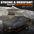 thumbnail image 3 of Mockins 200"x 75"x 47" Heavy Duty Extra Thick Black 250G PVC Sedan Car Cover, 3 of 10