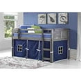 thumbnail image 2 of Donco Kids Louver Twin Antique Grey Low Loft Bed with Blue Tent, Twin, Antique Grey, 2 of 2