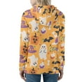 thumbnail image 2 of Renewold Halloween Theme Zipper Hoodie Streetwear Boo Ghosts Graphic Crewneck Sweatshirt Street-Wear Size L Women Oversized Sport Clothing Sweatshirt Jacket, 2 of 6