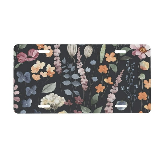 Easygdp Wildflower Watercolor 1 License Plate Car Front License Plate Car Decoration Car Accessories Front Tag Plate Standard Size