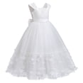 thumbnail image 2 of IBTOM CASTLE White First Communion Dresses for Girls Lace Flower Wedding Bridesmaid Pageant Birthday Baptism Party Formal Maxi Tulle Gown 11-12 Years White - Spaghetti Straps, 2 of 8