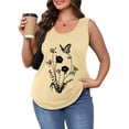 thumbnail image 6 of Tiqkatyck Tank Tops for Women Trendy Women's 2025 Chic Round Neck Short Sleeve Shirts 2D Printed Casual Loose Fit Vest Sleeveless Tunic Tops Summer Tops for Women Yellow L, 6 of 7