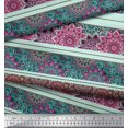 thumbnail image 2 of Soimoi Rayon Fabric Stripe & Mandala Kaleidoscope Fabric Prints by Yard 42 Inch Wide, 2 of 3