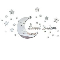 CCOCC Wall Stickers,Glow-in-the-Dark Bedroom Wall Decor,Durable Acrylic Wall Decals for Kids Baby Nursery Room Decor,Sliver