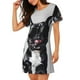 thumbnail image 2 of Balery Cool French Bulldog Wine Camisón de manga corta con cuello redondo para mujer, cómodo y elegante., 2 of 6