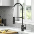 thumbnail image 2 of KRAUS Britt Commercial Style Pull-Down Single Handle Kitchen Faucet in Matte Black/Spot-Free Black Stainless Steel, 2 of 16