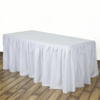 White Polyester Table Skirt 21 Feet