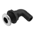 Boat Hose Pipe Elbow Bilge Pump Drain Black Nylon with Stainless Thru