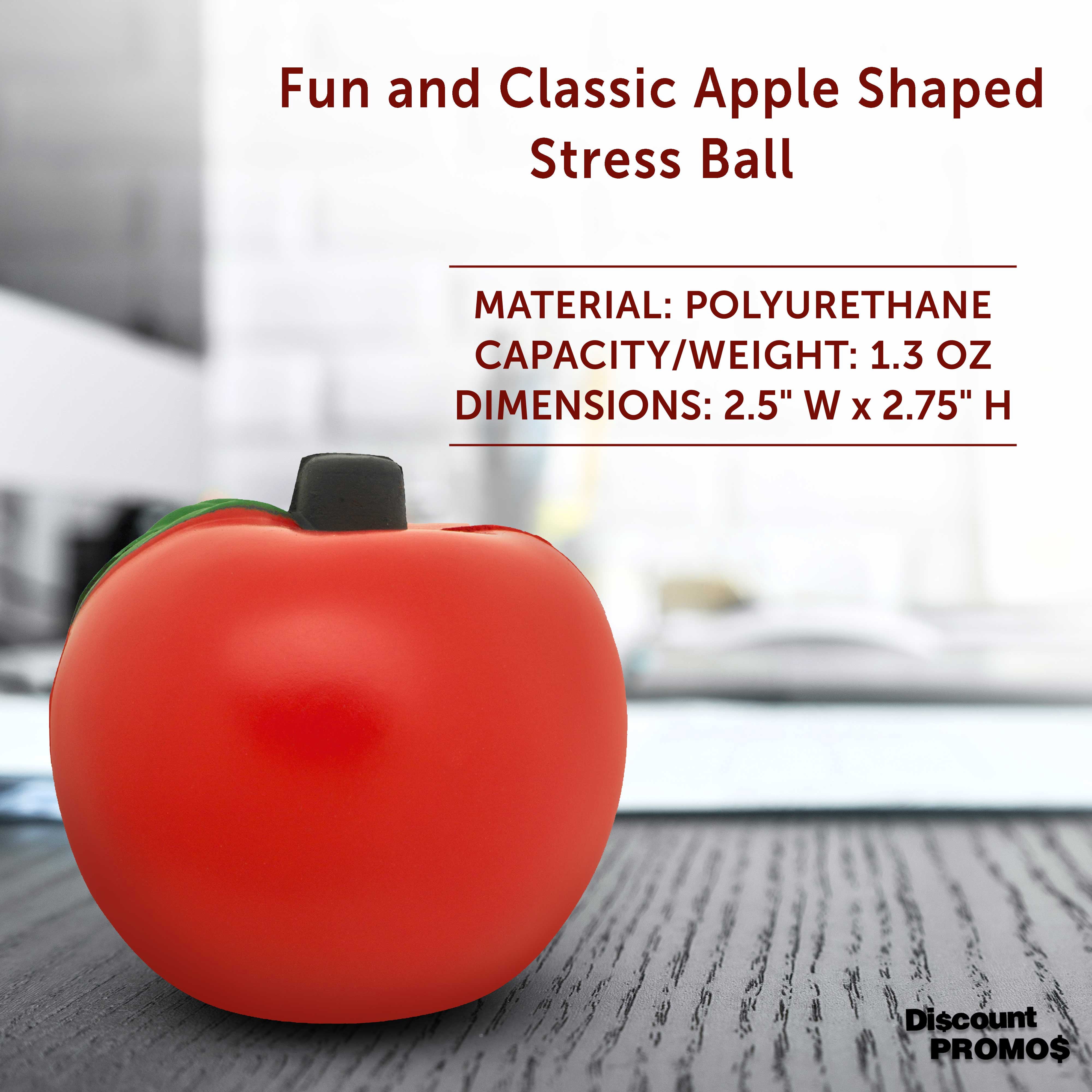 Apple Stress Balls Set of 10, Bulk Pack - Anxiety Stress Relief, Perfect for Your Desk, Office, School or Home - Apple