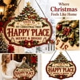 thumbnail image 3 of Christmas Happy Place Wooden Hanging Sign, Classic Xmas Front‑Door Decorative Plaque, Retro Vintage Festive Hanging Ornament, Wooden Material for Warm Holiday, 3 of 3