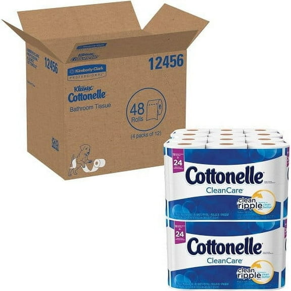 New Cottonelle Clean Care Bathroom Tissue, Septic Safe, 1-Ply, White, 170 Sheets/Roll, 48 Rolls/Carton