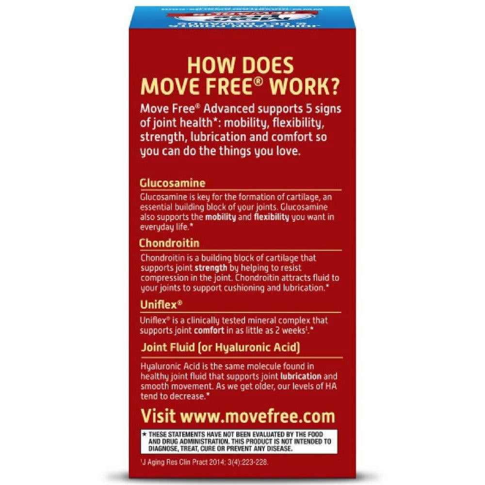 Move Free Advanced, 80 tablets - Joint Health Supplement with Glucosamine and Chondroitin, Supports 5 signs of joint health: Mobility, Flexibility, Strength, Lubrication,.., By Schiff