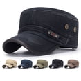thumbnail image 2 of Baseball Cap Flat Top Washed Summer Vintage Unisex Long Brim Women Cap Head Accessory, 2 of 11