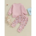 thumbnail image 4 of vera natura Toddler Boys Easter Pants Sets Blue Long Sleeve Sweatshirt Bunny Carrot Print Pants Sets, 4 of 9