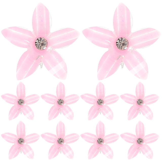 10Pcs Mini Claw Clips Mini Flower Claw Clips Rhinestone Hair Clips Girls Hair Decorations