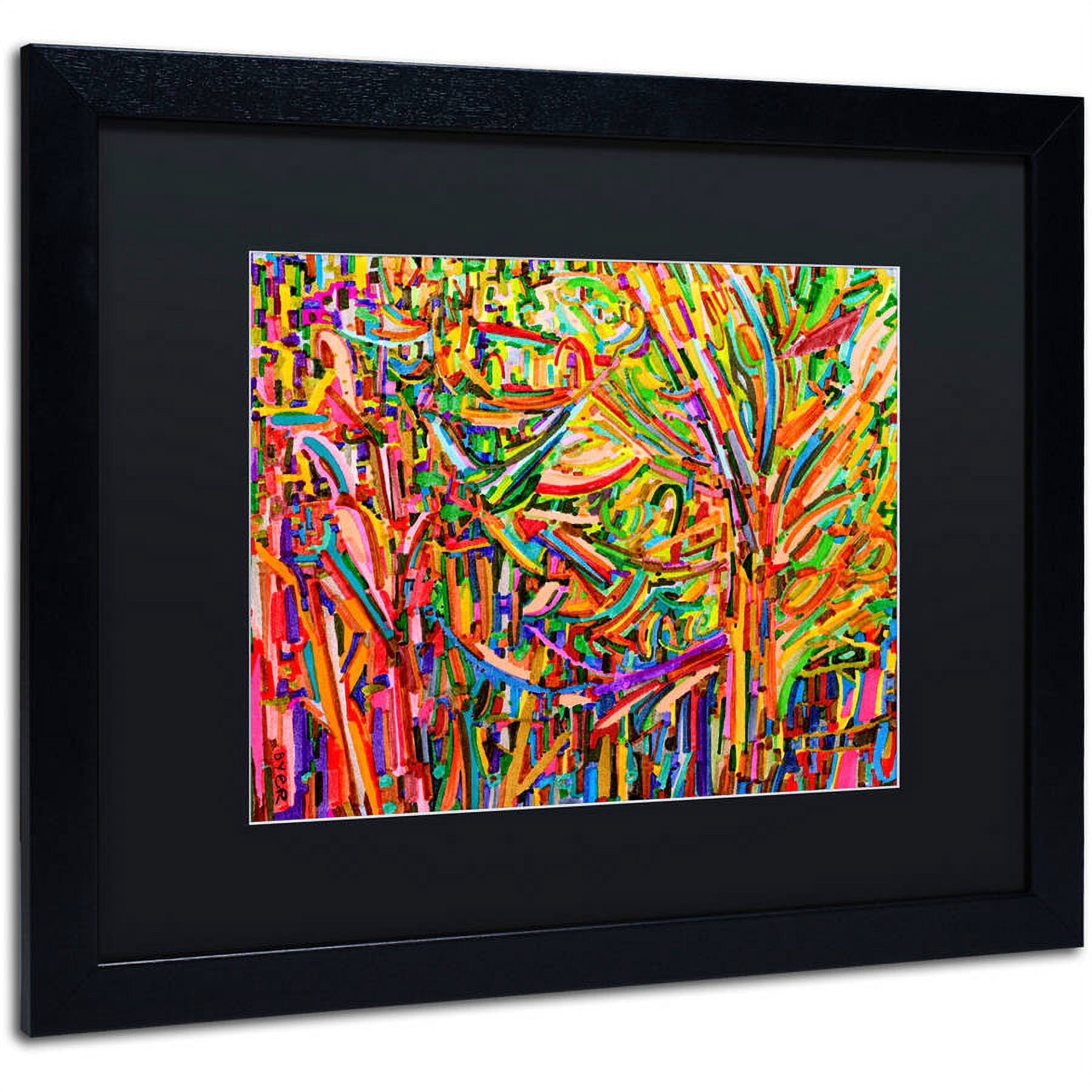 Trademark Fine Art "Evergreens" Canvas Art by Josh Byer, Black Matte, Black Frame