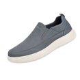 thumbnail image 3 of Domuza Men's Slip On Canvas Loafers, Breathable Woven Fabric Casual Walking Shoes, Lightweight Cushioned Platform Slip In Sneakers for Daily Wear Gray 8.5 (EU-42), 3 of 5