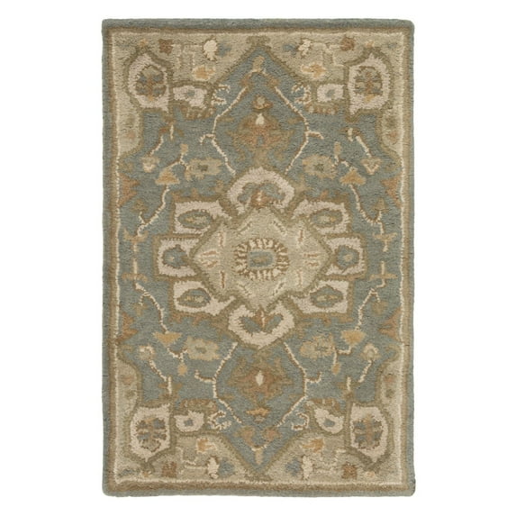 Caesar CAE-1144 8' Round Area Rug in Gray/Khaki/Camel/Sage/Dark Brown