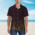 thumbnail image 2 of Sikiie Gold stars luxury sparkling Print Men's Hawaiian Shirt, Summer Beach Button Pocket Short Sleeve T-Shirt,XX-Large, 2 of 7