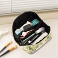 thumbnail image 2 of FORMRS Makeup Bag Travel Cosmetic Organizer for Women Fold Flat Zipper Pouch with Handle, Yellow Floral Rabbit, 2 of 8