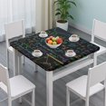 thumbnail image 3 of Math Equations Physics Formulas Black Pattern Square Fitted Tablecloth with Elastic Edge,Square Table Cover,Washable Elastic Table Cover for Home Kitchen Party Decor 36"x36", 3 of 6