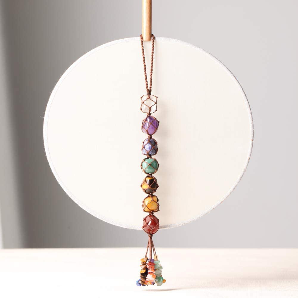 7Chakra Gemstones Reiki Healing Crystals Hanging Ornament Home Indoor Decoration 