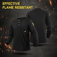 thumbnail image 3 of PTAHDUS Men's Flame Resistant Long Sleeve Henley Shirt, 7.1 Ounce 100% Cotton FR Workwear Clothing for Men. (Black, Large), 3 of 7