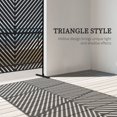 thumbnail image 3 of 6.5FT Outdoor Metal Privacy Screen, 3-Panel Triangle Design Steel Garden Divider & Plant Trellis for Patio, Yard or Walkway, Decorative Space Separator, Black, 78" H x 48" L, 3 of 7