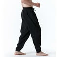thumbnail image 6 of Giftesty Mens Cargo Pants Men Casual Fashion Stripe Elastic Mid-Waist Pants Sport Pants, 6 of 8