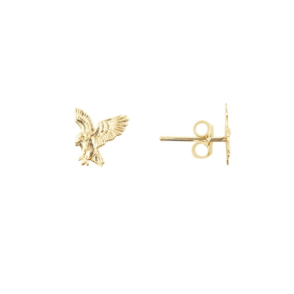 10K Yellow Gold American Eagle Stud Earrings
