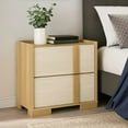 thumbnail image 6 of Hyle Nightstand-2 Drawers-24 Inch Modern Natural Brown and White, 6 of 7