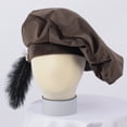 thumbnail image 4 of PBFRDSJ Medieval Tudor Beret Hat for Men & Women Minstrel Muffin Renaissance Vintage Classic Beret Hat with Feather, 4 of 8
