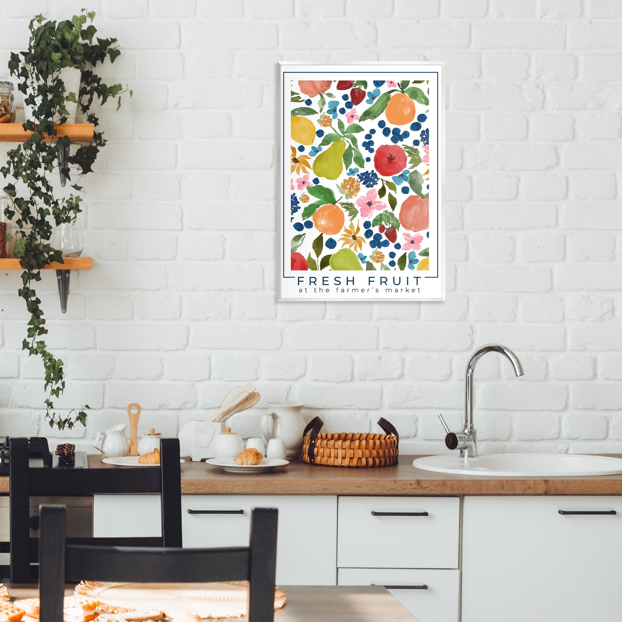 Stupell Industries Fresh Fruit Market Pattern Wall Plaque Art, design by Lucille Price