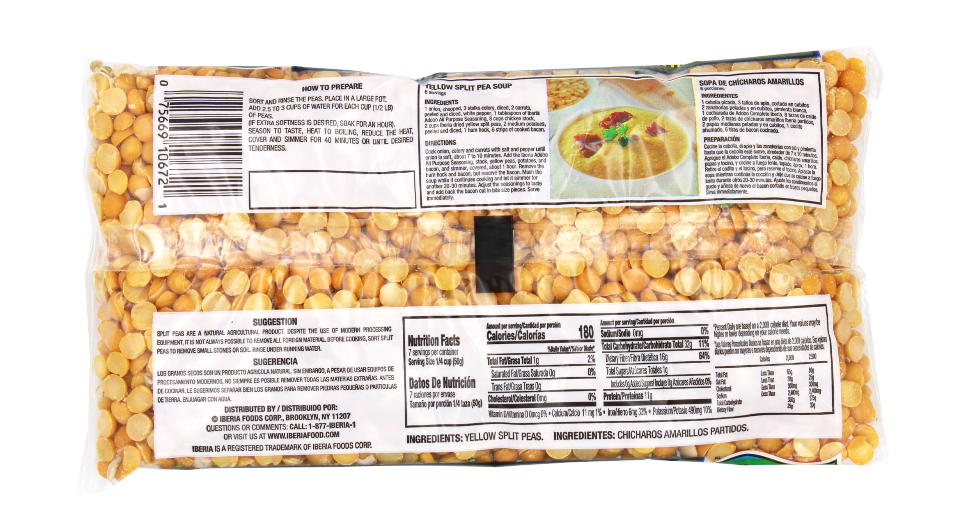 Iberia Yellow Split Peas, 12 oz