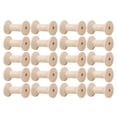 thumbnail image 1 of Abbracc 20pcs Wooden Bobbins Thread Spools Sewing Wire Storage DIY Accessory 48x31mm, 1 of 3