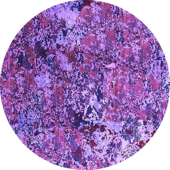 Ahgly Company Indoor Round Oriental Purple Industrial Area Rugs, 8' Round
