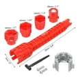 thumbnail image 2 of Faucet and Sink Installer Wrench, 2 Pack 14in1 Multi-purpose Plumbing Tool for Toilet Bowl Basin Installation, Red, 2 of 6