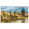 thumbnail image 4 of Landscape Ceramic Toothbrush Holder, Prague Charles Bridge Castle European Famous Touristic Place Landmark Cityscape, Versatile Countertop for Bathroom, 4.5" X 2.7", Multicolor, by Ambesonne, 4 of 4