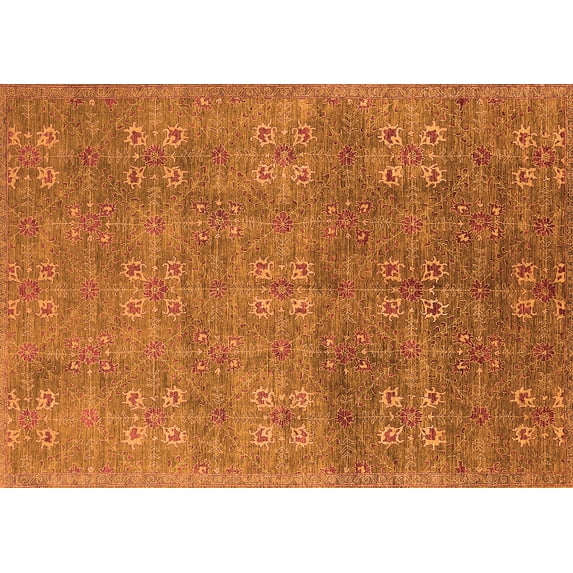 Ahgly Company Indoor Rectangle Oriental Orange Industrial Area Rugs, 4' x 6'
