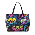thumbnail image 1 of Disketp Neon Graffiti Urban Art Bolsa de Playa de Gran Capacidad, Bolso Impermeable y a Prueba de Arena para Mujer, Ideal para Playa, Piscina y Natación, 1 of 7