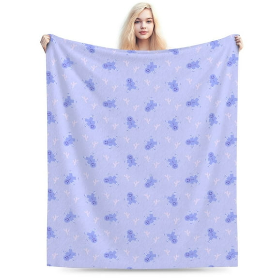 Christmas Gingerbread Throw Blanket, Gifts For Men Women, Soft Warm Cozy Lightweight Fleece Throw Blankets Sherpa Fuzzy Stuff For Bed Sofa Couch Chair 50"X40"